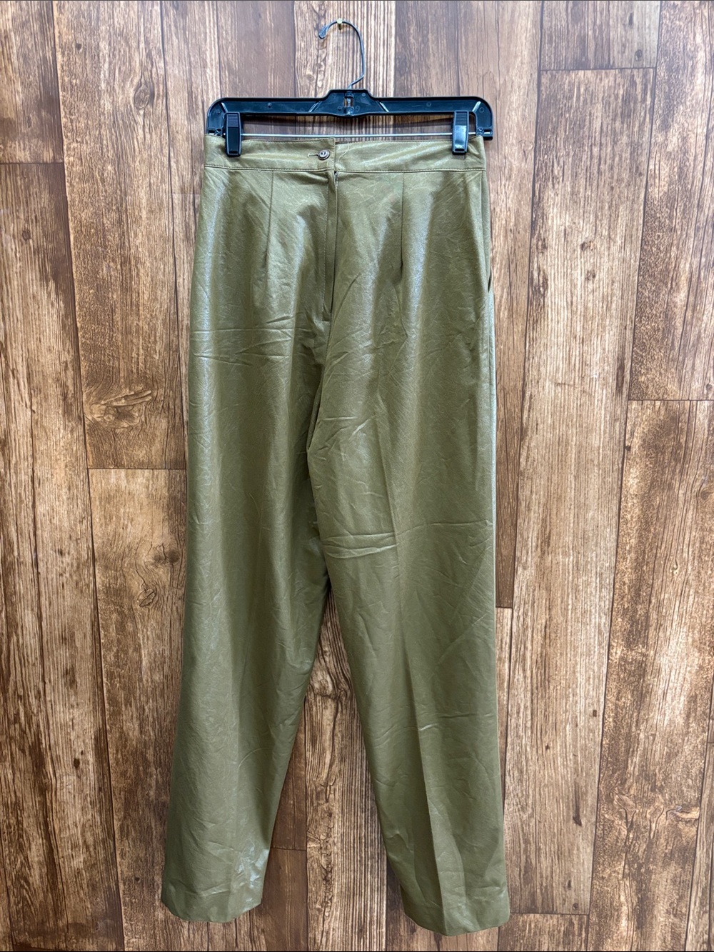 High-Waist Olive Green Tailored Trousers